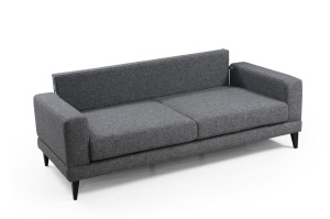 Разтегателен диван за 3 места Nordic Тъмен сив 210x90x85 см - Img 8
