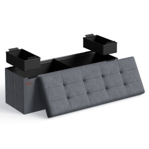 Сандак за съхранение Songmics, сив, 110x38x38 см - Img 2