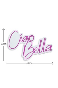 Светеща LED декорация за стена Ciao Bella Розова 32x45x2 см - Img 6