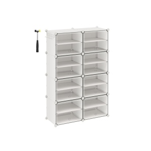 Стелаж за обувки Songmics White 82x32x122 cm - Img 1
