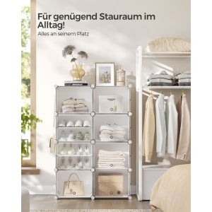 Стелаж за обувки Songmics White 82x32x122 cm - Img 2
