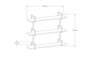 Стенен рафт Uras Nuc 87x76x22,5 cm - Img 6