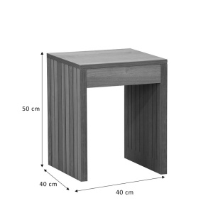 Странична масичка Focused MDF в цвят естествено дърво 40x40x50см - Img 4