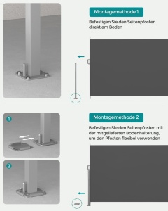 Странична тента Songmics Сива 180x350 см - Img 6