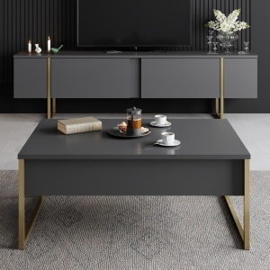 Телевизионен шкаф Luxe Antracit 180x30x50 cm - Img 4