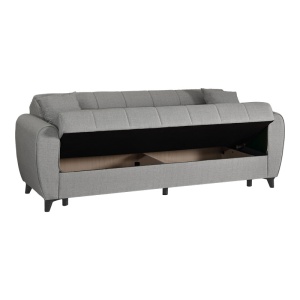 Canapea extensibila cu 3 locuri si spatiu de depozitare, Lincoln, Pako, Gri deschis 226x84x93 cm - Img 3