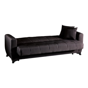 Canapea extensibila cu 3 locuri si spatiu de depozitare, Modesto, Pako, Negru 213x84x86 cm - Img 4