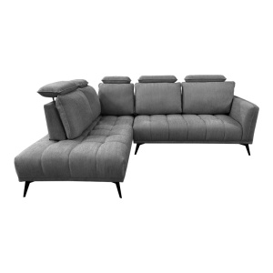 Coltar dreapta, cu perne ajustabile, Serkas, Gri, 268x213x100 cm - Img 3