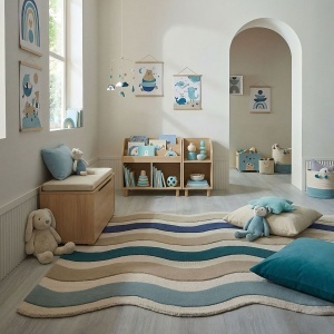 Covor Cascade Wool Albastru 140x200 cm - Img 2
