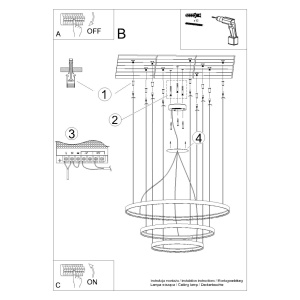 LED полилей 3000K, Rio 55x78x110, златист, 110x110x150 см - Img 6