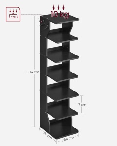 Pantofar Vasagle Black 26.4x30x110.4 cm - Img 2