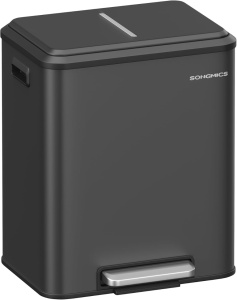 Songmics Кош за боклук Черен 41.7x33.2x33.2x49.4 cm - Img 1