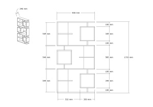 Библиотека Икардии в зелено 90x171.9x24.6 см - Img 4