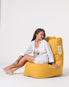 Градински фотьойл пуф Diamond Yellow 60x90x35 cm - Img 6
