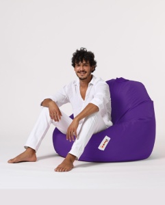 Градински фотьойл с пуф Premium Violet 115x130x39 cm - Img 3