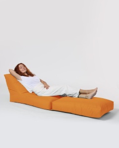 Градински фотьойл с пуф Siesta Orange 180x55x40 cm - Img 3