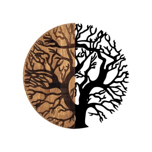 Декоративен дървен и метален аксесоар за стена Monument Tree Black 3x56 cm - Img 4