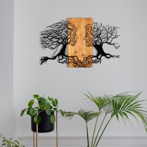 Декоративен дървен и метален аксесоар за стена Tutku Black 92x58 cm - Img 3