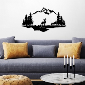 Декоративен метален аксесоар за стена Model-658 Black 38x11 cm - Img 2