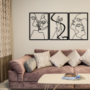 Декоративен метален аксесоар за стена The Unity Of Love Black 109x50 cm - Img 2