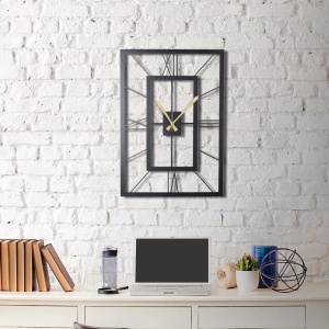Декоративен метален стенен часовник November Black 70x49 cm - Img 3