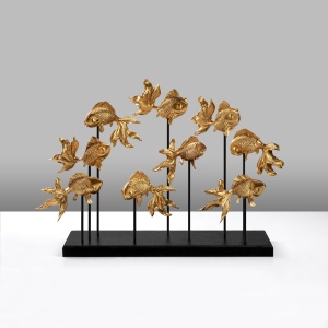 Декоративен предмет GOLDFISH Gold 42x28x10 cm - Img 4