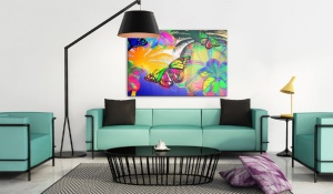 Картина - Екзотични пеперуди 60x40 см - Img 2