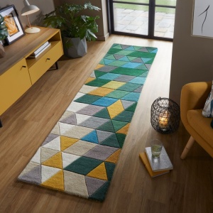 Килимче Bolster Prism Green/Multicolour 60X230 cm, Flair Rugs