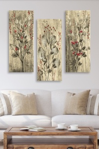 Комплект картини от платно (3 части) MDF0022 Многоцветен 70x50 cm
