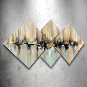 Комплект картини от платно (4 броя) 4MDF055556886464473 Многоцветен 60x115 cm - Img 2