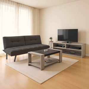 Комплект мебели за хол 3 части Поток Тъмно сиво 175x83x74 cm