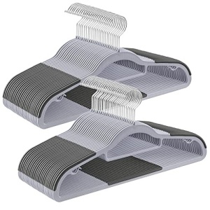 Комплект 50 пластмасови закачалки, Songmics, Сив-Сребрист, 42x21.5x0.5 см - Img 2