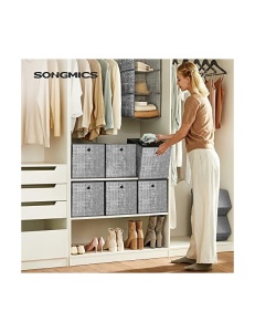 Комплект 6 кубчета за съхранение, Songmics, 30 x 30 x 30 см, RFB02LG-3, Сив - Img 2
