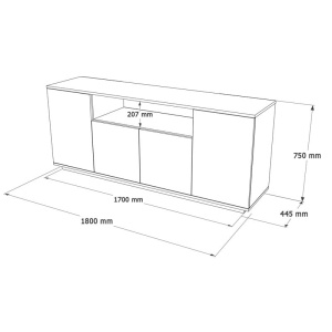 Конзола Placefol от меламин бял - цвят естествено дърво 180x44.5x75см - Img 4