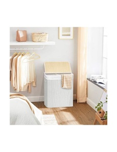 Кош за пране, Songmics, 100L, Бял, LCB64WT, 51 x 31 x 60 см - Img 2