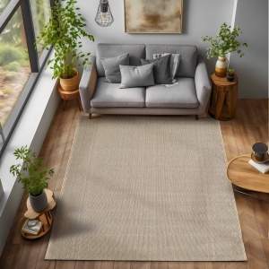 Кръгъл килим Loom Бежов 200x200 cm - Img 3