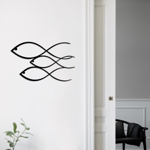 Метален декоративен аксесоар за стена Metal-248 Black 50x30 cm - Img 1