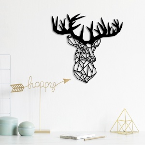 Метална картина Deer3 Черен 50x49 см