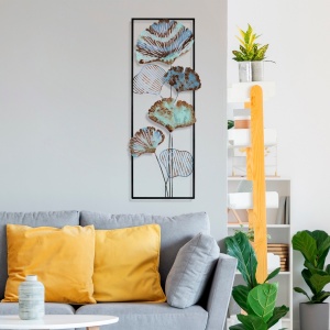 Метална картина Fig Многоцветна 32x90x4 см - Img 4
