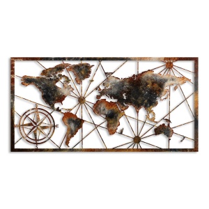 Метална картина World Multicolor 120x60x1.5mm - Img 6