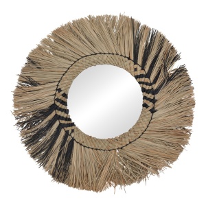 Огледало с рамка от слама Cierlo Cierlo Boho Pako World Natural 42x42x6 cm