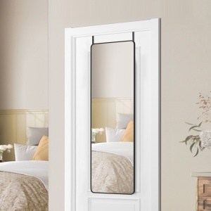 Подово огледало Черно Songmics 120x40x1,3 cm