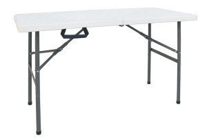 Професионална сгъваема къмпинг маса Rodeo с метална рамка, светлосива 122x60x74см