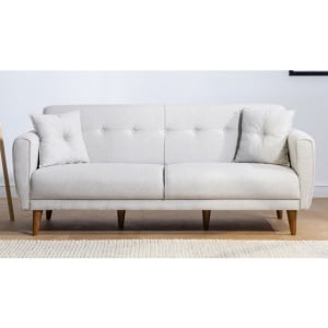 Разтегателен диван за 3 места Ария Крем 205x85x80 см - Img 1