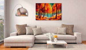 Ръчно рисувана картина - Артистична есен 120x80 см - Img 2