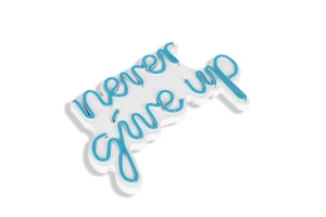 Светеща LED декорация за стена Never Give Up Син 39.5x23x2 см - Img 6
