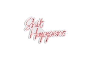 Светеща LED декорация за стена Shit Happens Розова 45x29x2 см - Img 7