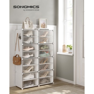 Стелаж за обувки Songmics White 82x32x122 cm - Img 3