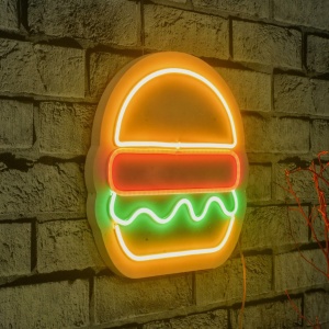 Стенна LED декорация, Hamburger, многоцветен, 28x27x2 см