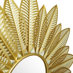 Стенно огледало, Leaf 20779, златист, 94x6x94 см - Img 3